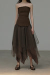 Marc Le Bihan 2590 series three-layer silk skirt collection French handmade MLB-2590-KAFEI coffee color